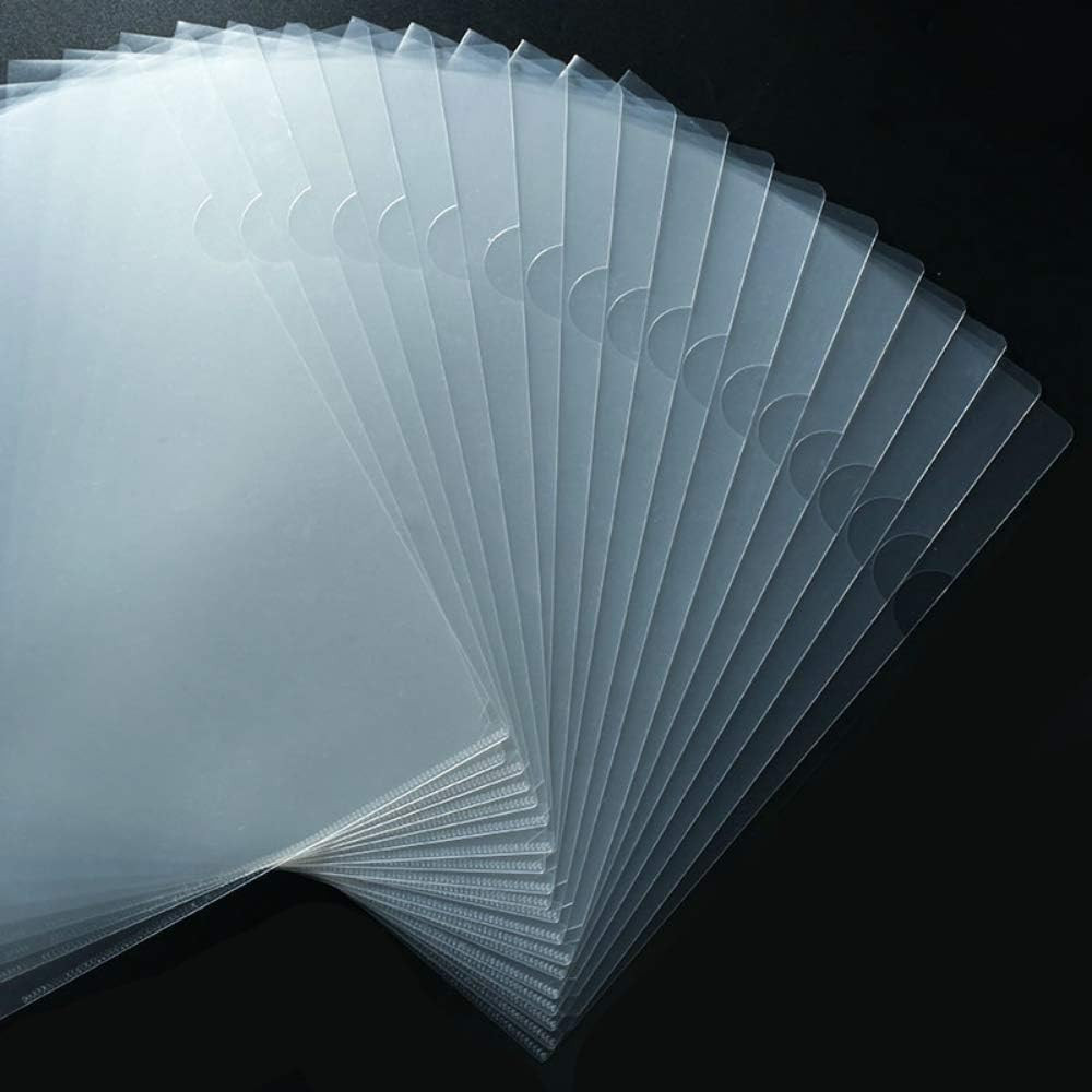 30 Pack Clear Document Folder Copy Safe Project Pocket L-Type Clear Plastic Fold