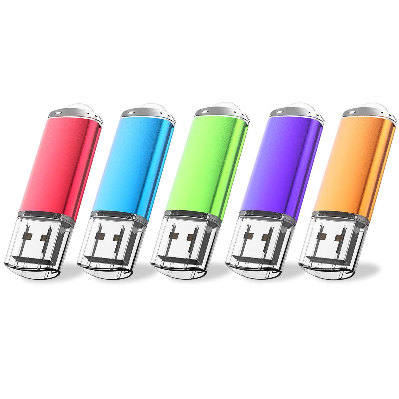 USB 2.0 5pcs Metal Rectangle Style Flash Drives 2GB, 4GB, 8GB, 16GB, 32GB, 64GB