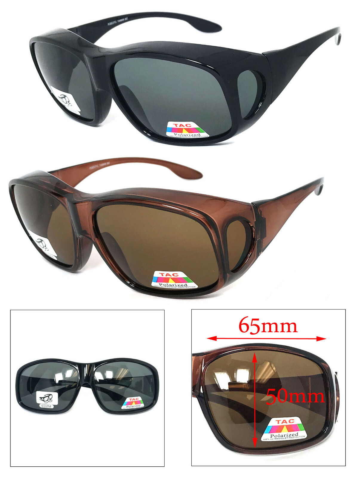 LARGE FIT OVER  PRESCRIPTION GLASSES POLARIZED SUNGLASSES COVER ALL WRAP AROUND