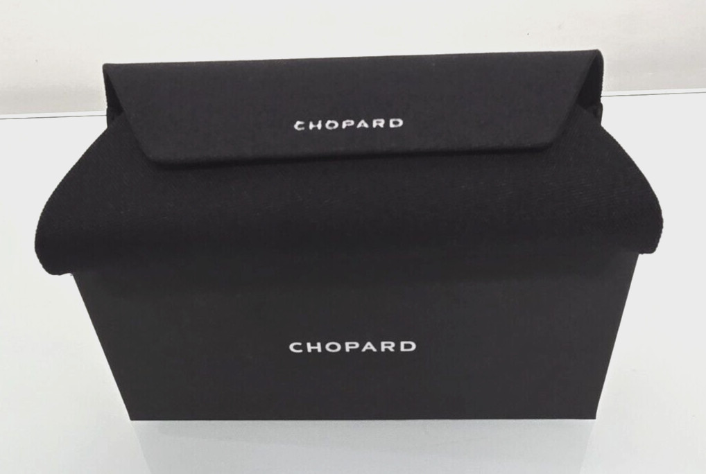 NEW!! Authentic Black Chopard Soft Fabric Glasses Case, Cloth and Card