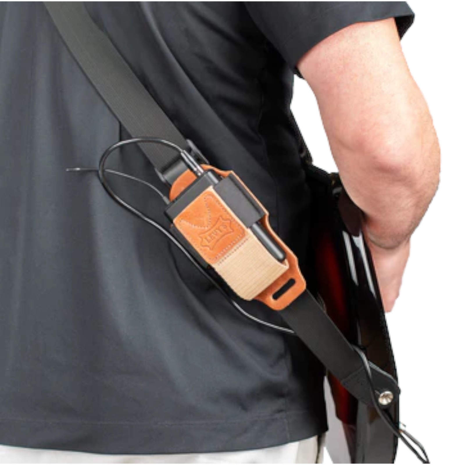 Levy's MM14-TAN Wireless Transmitter Bodypack Holder, Tan Leather