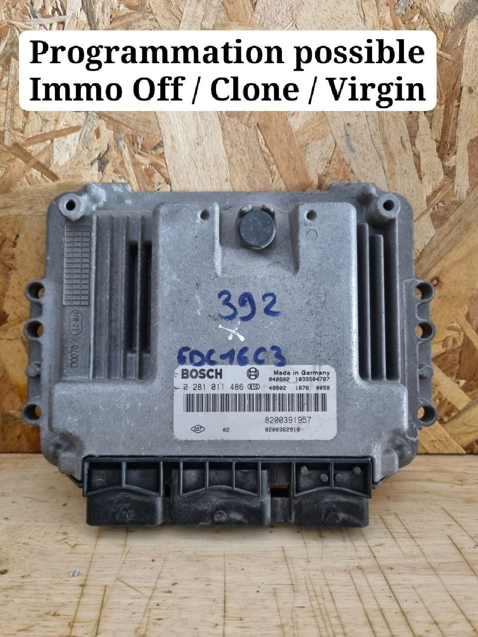 C392 BOSCH EDC16C3 0281011486 8200391957 8200362918 RENAULT MASTER OPEL MOVANO
