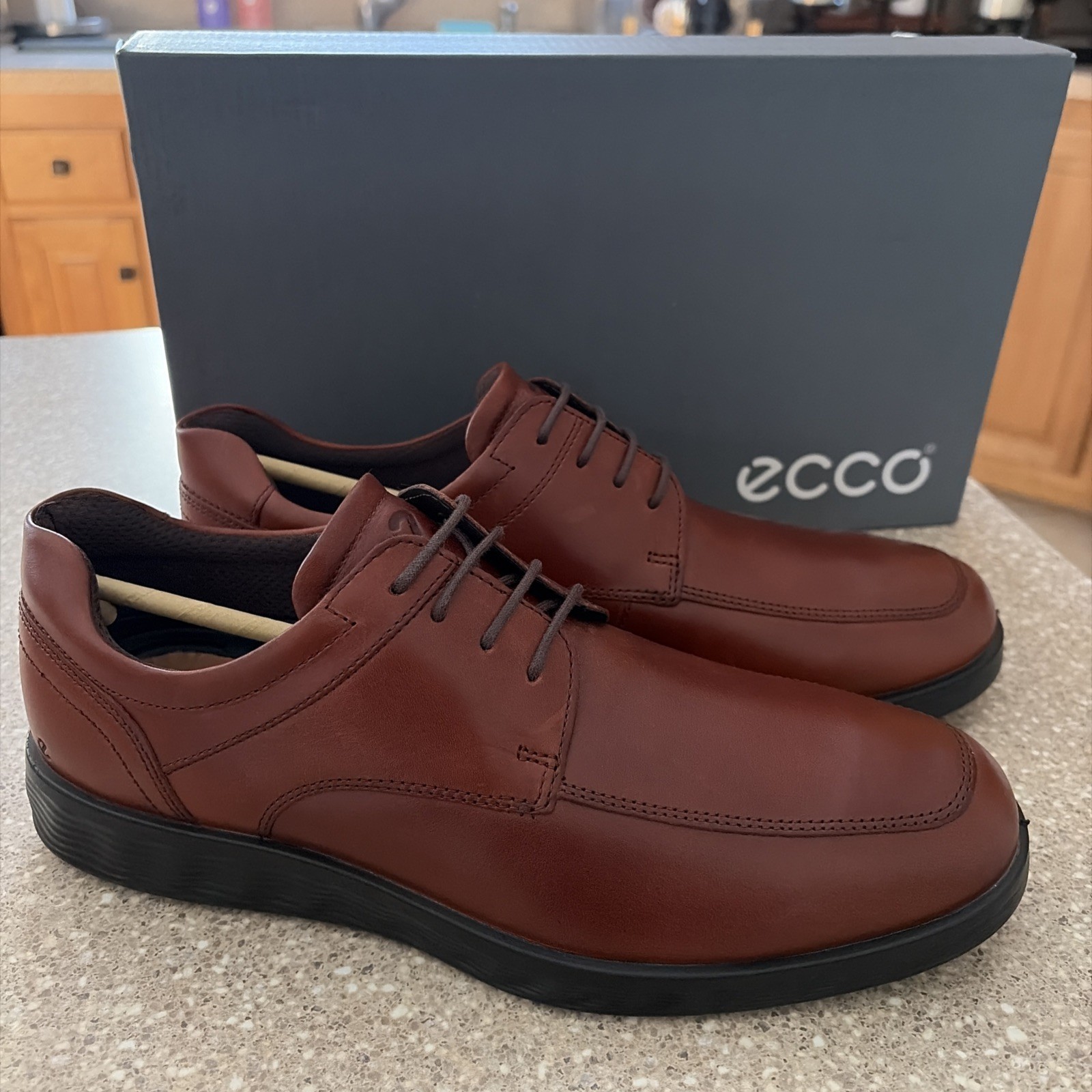 NIB Ecco S Lite Hybrid Leather Men’s Dress Shoes Cognac Brown US 8 - 8.5 / EU 42