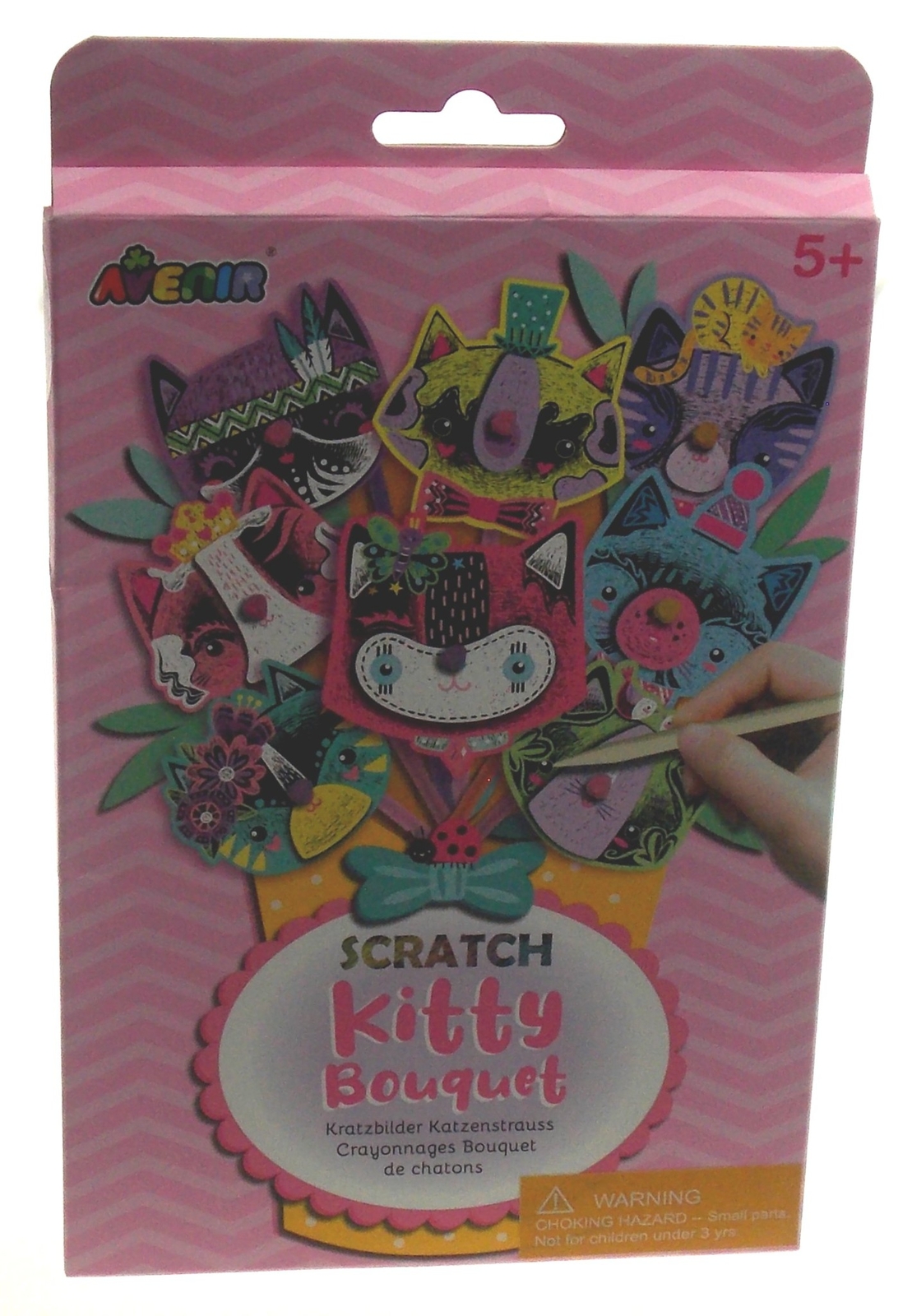 Avenir Scratch Kitty Bouquet Craft Kit Art Project Girls Boys Gift Indoor Fun