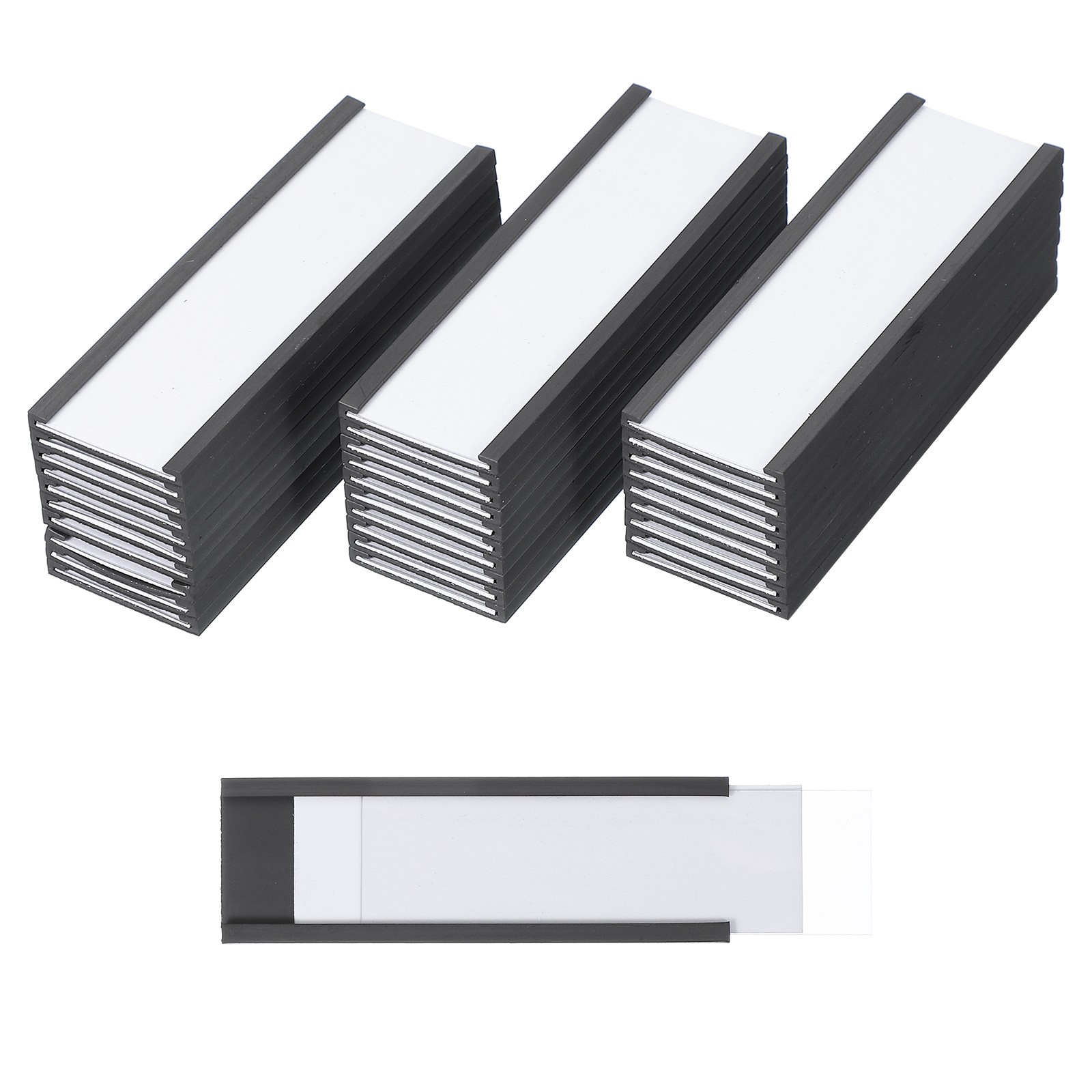 30Pcs 2.99"x0.98" Magnetic Label Holders Rubber Magnetic Data Card Holders
