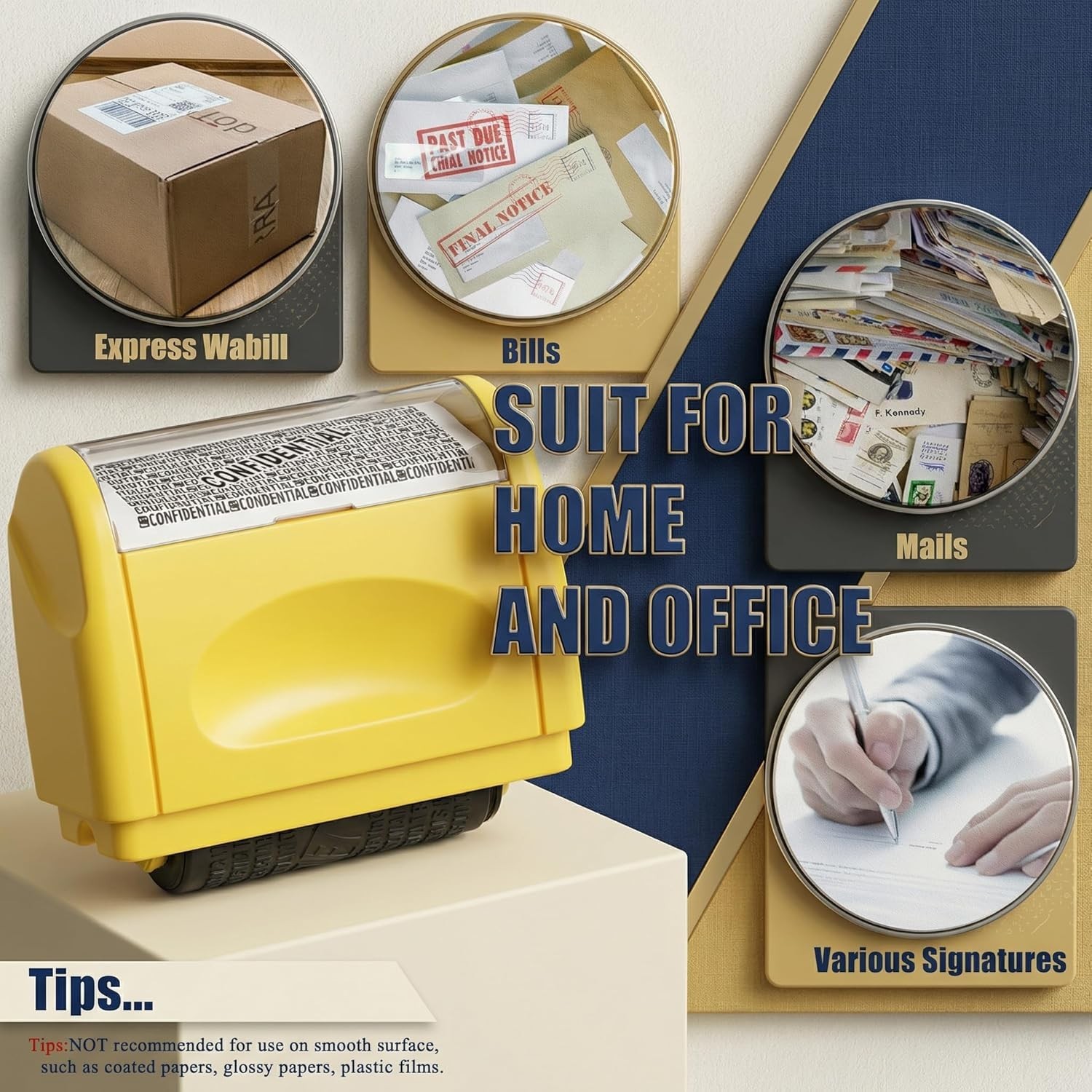 Identity Protection Roller Stamp Identity Theft Confidential Privacy Roller 2 Pc