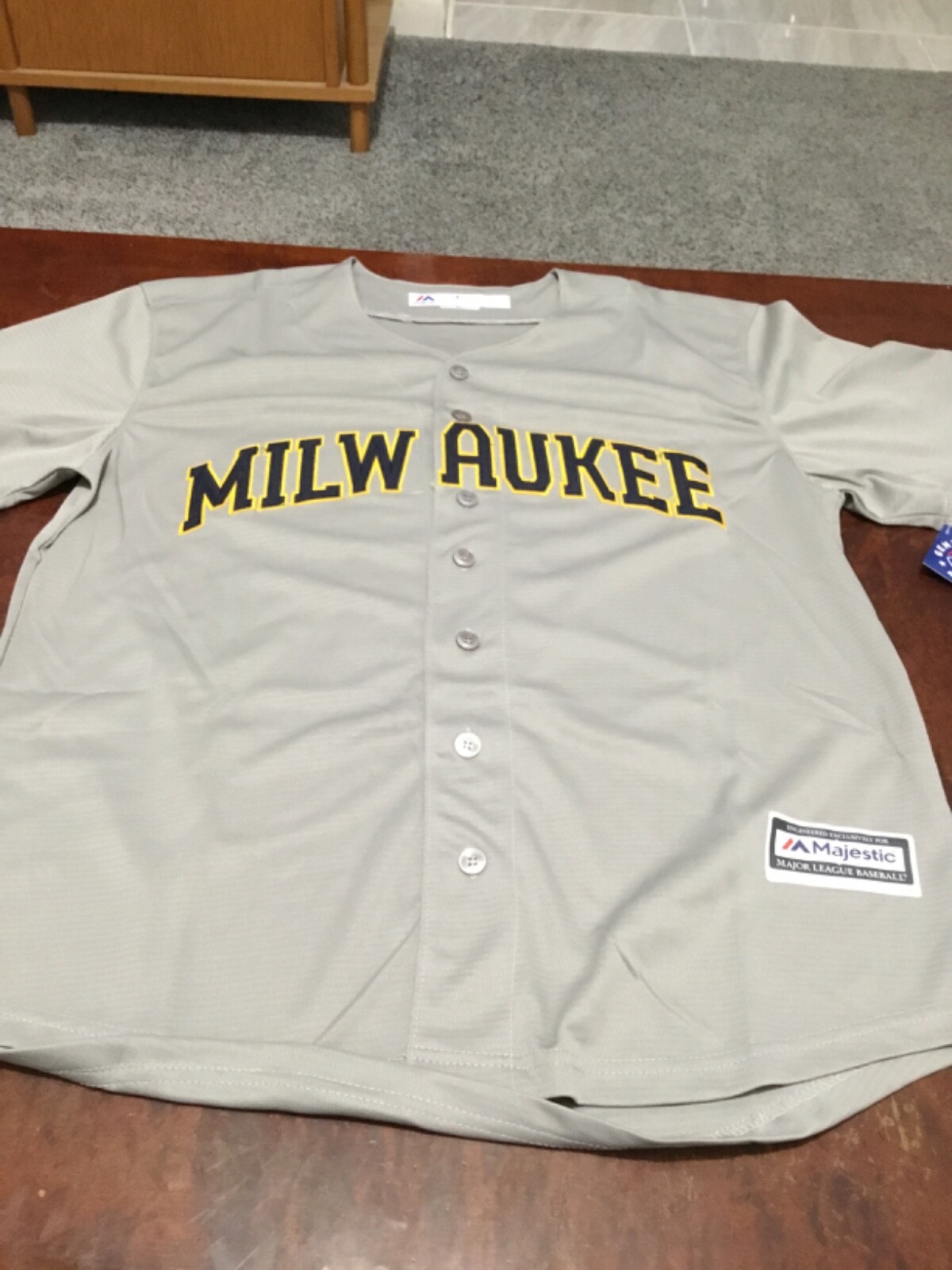 NWT Paul Molitor Milwaukee Brewers Men's Grey Road Jersey sz medium