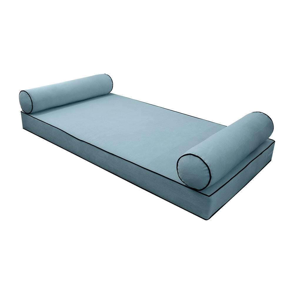 SLIPCOVER ONLY V5 Velvet Daybed Mattress Pillow Contrast Trim Twin-XL AD355