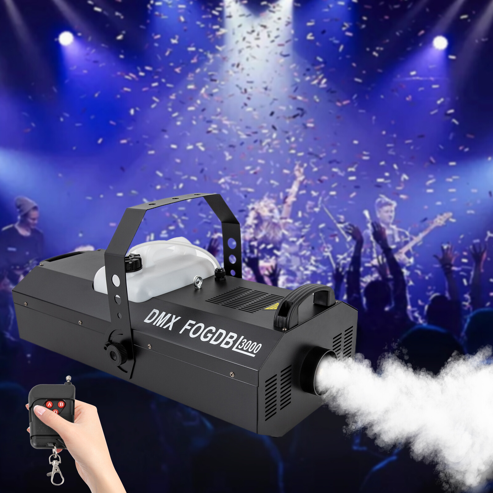 DMX Fog Machine Stage Fogger Smoke Machine DJ Fog Smoke Effects w/ Remote 3000W