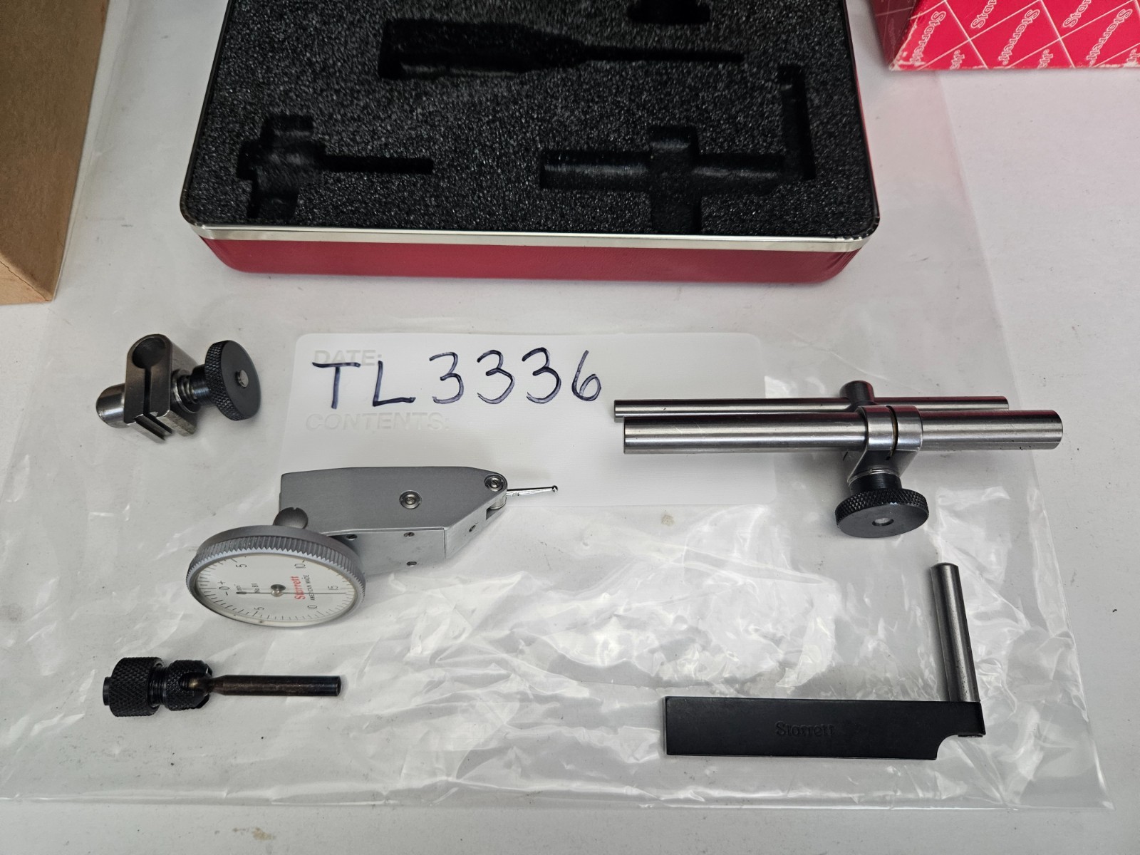 STARRETT #811-5CZ .0005" RANGE DIAL TEST INDICATOR SET W/CASE (TL3336)