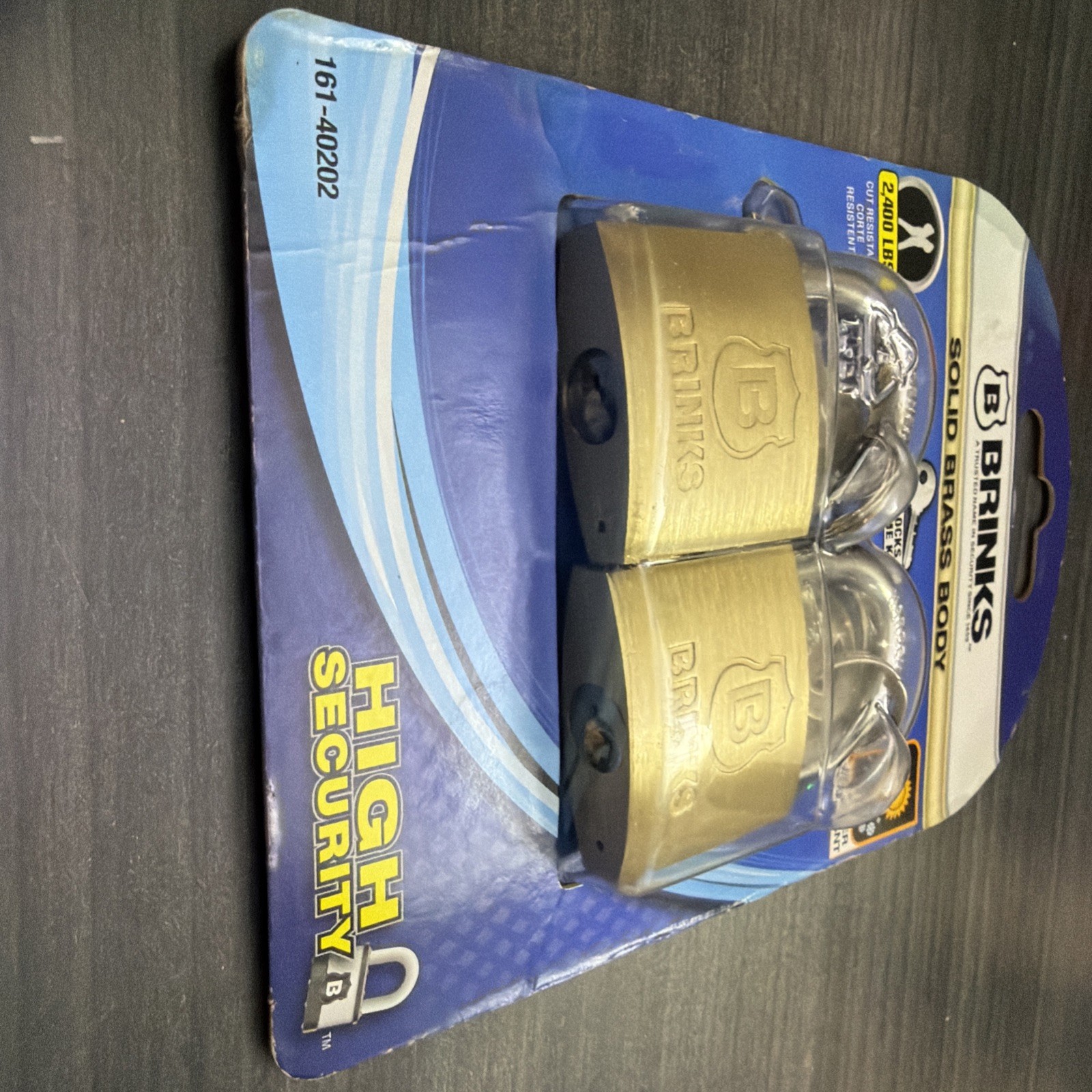 Brinks 161-40202 Solid Brass Padlock 40mm 2 Pack Keyed Alike High Security New