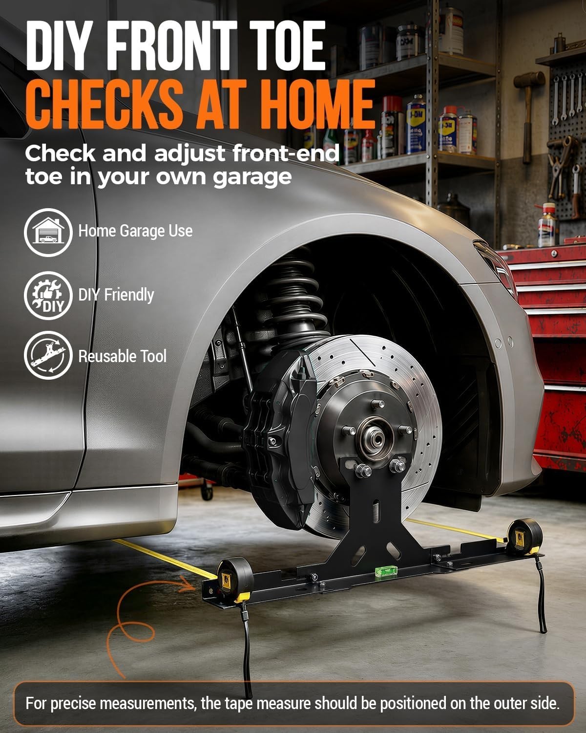 Quick Setup Wheel Toe Alignment Tool for Autos - Heavy Duty Design for DIY Use