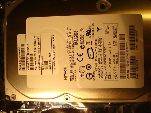 X289A-R5 NetApp 450GB 15K SAS FAS2020 FAS2040 FAS2050 NO CADDY TRAY