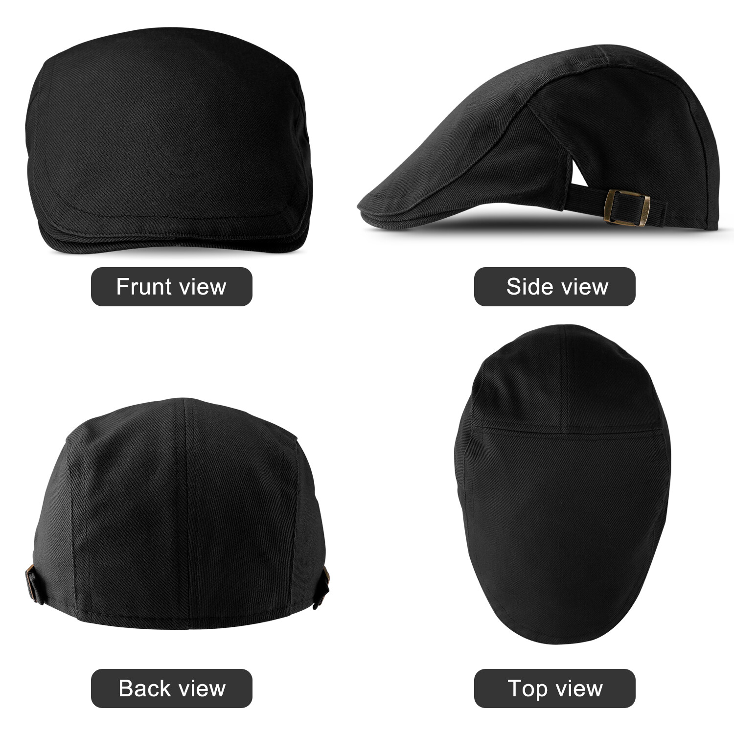 Solid Gatsby Cap Men's Ivy Hat Golf Driving Summer Sun Flat Cabbie Newsboy