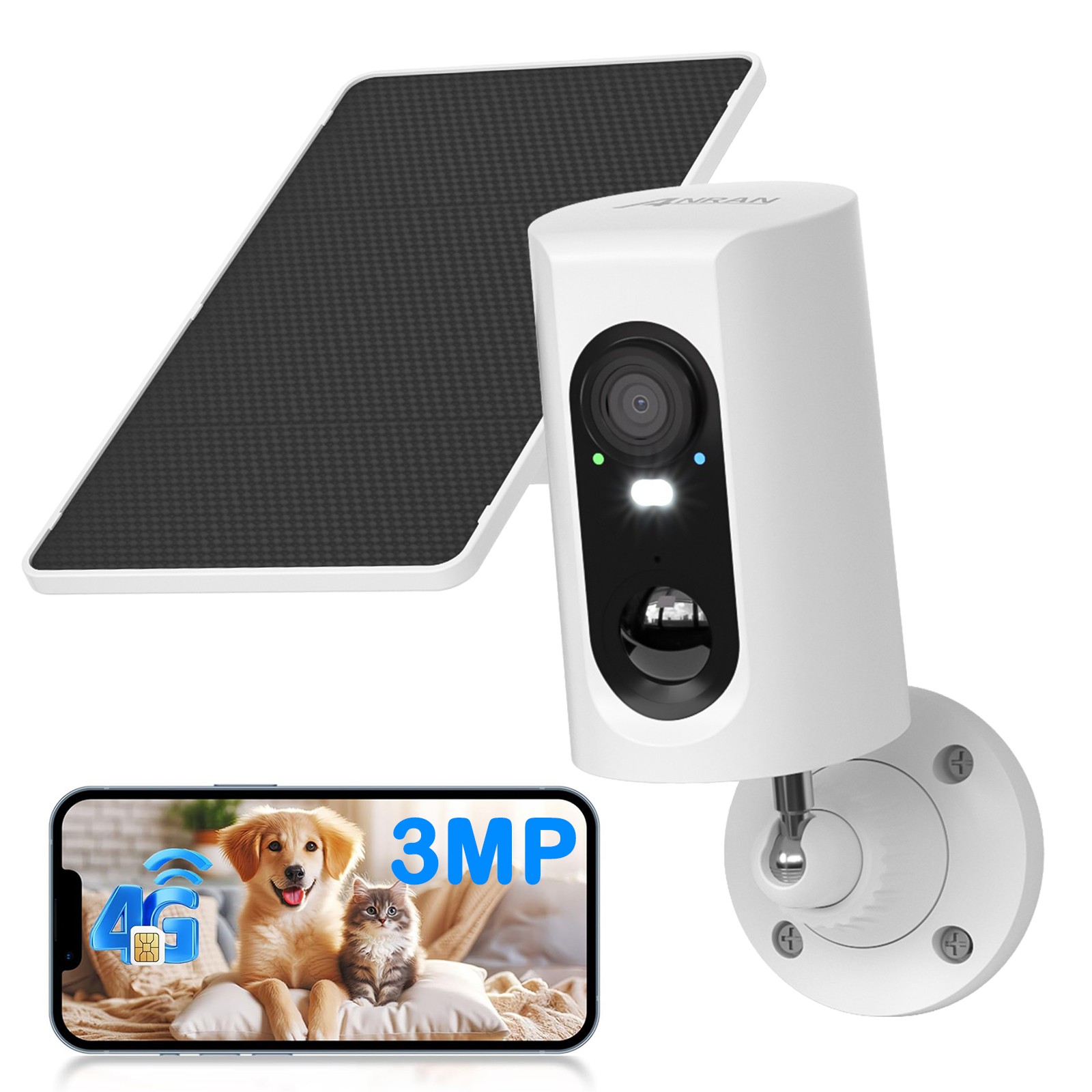 4G LTE Cellular Solar Security Camera No WiFi Outdoor with SIM Card Night Vision