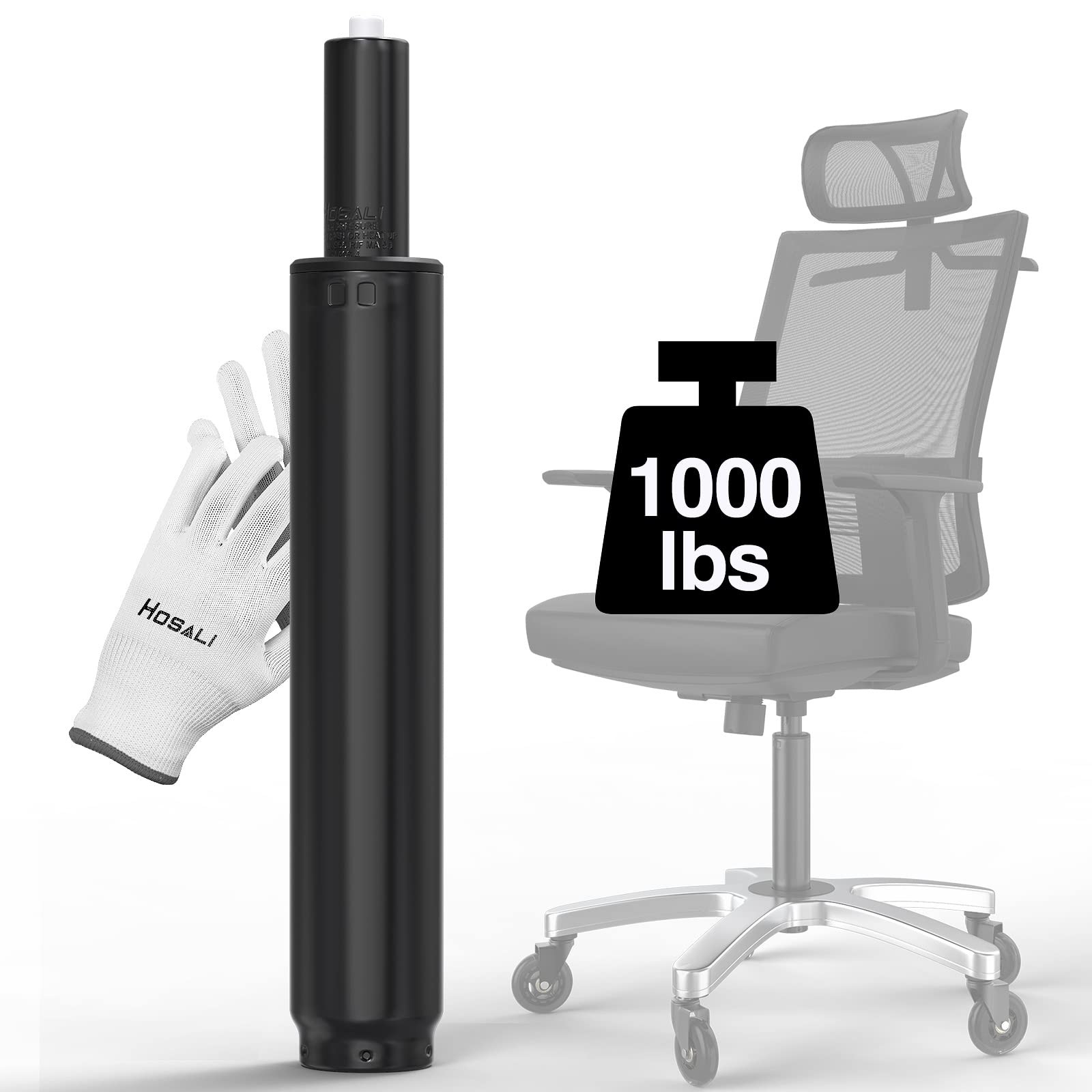 HOSALI Office Chair Cylinder Replacement,Heavy-Duty Gas Lift 5.5-black, Black