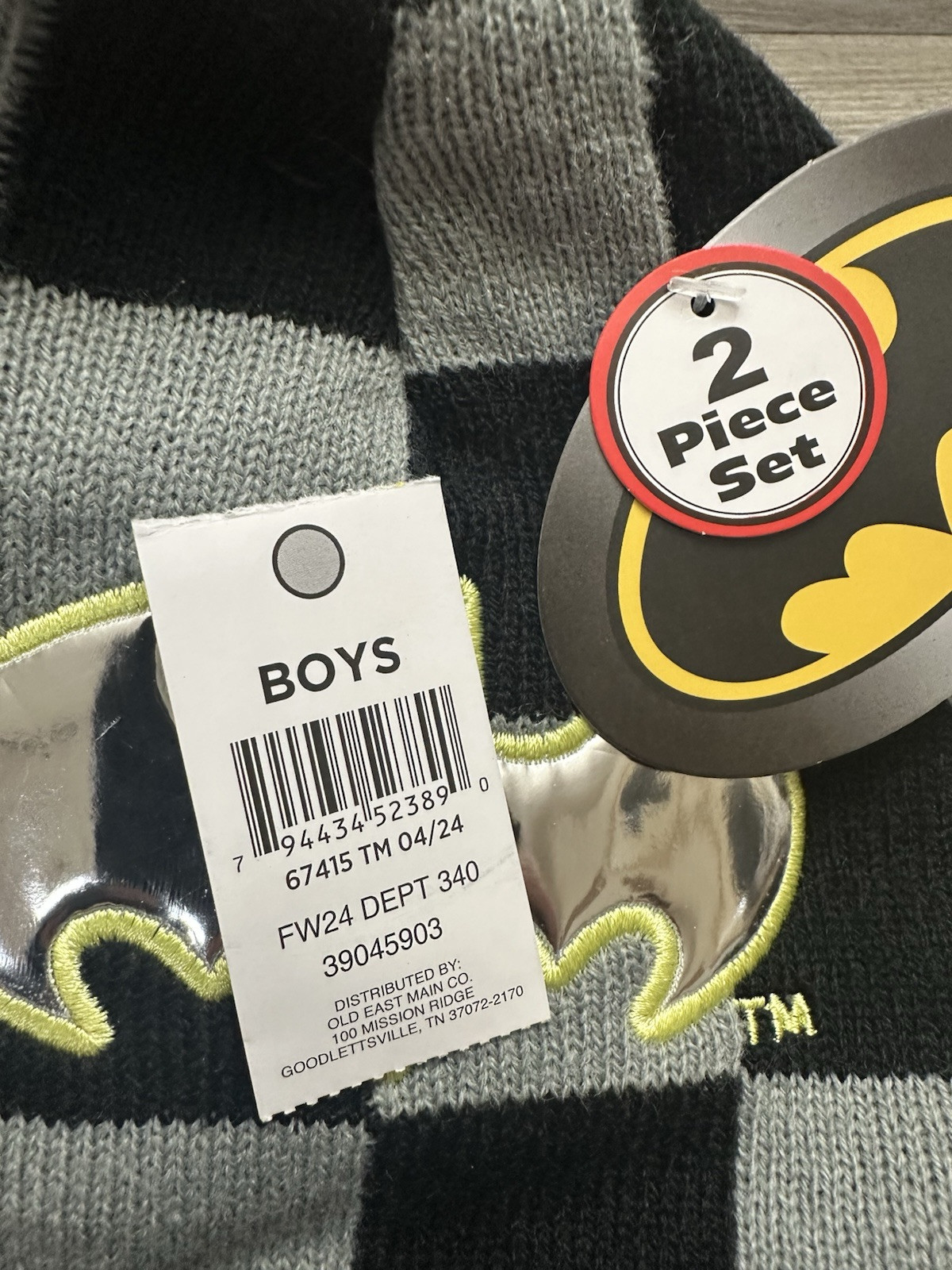 Batman DC Boys Beanie & Gloves Set One Size