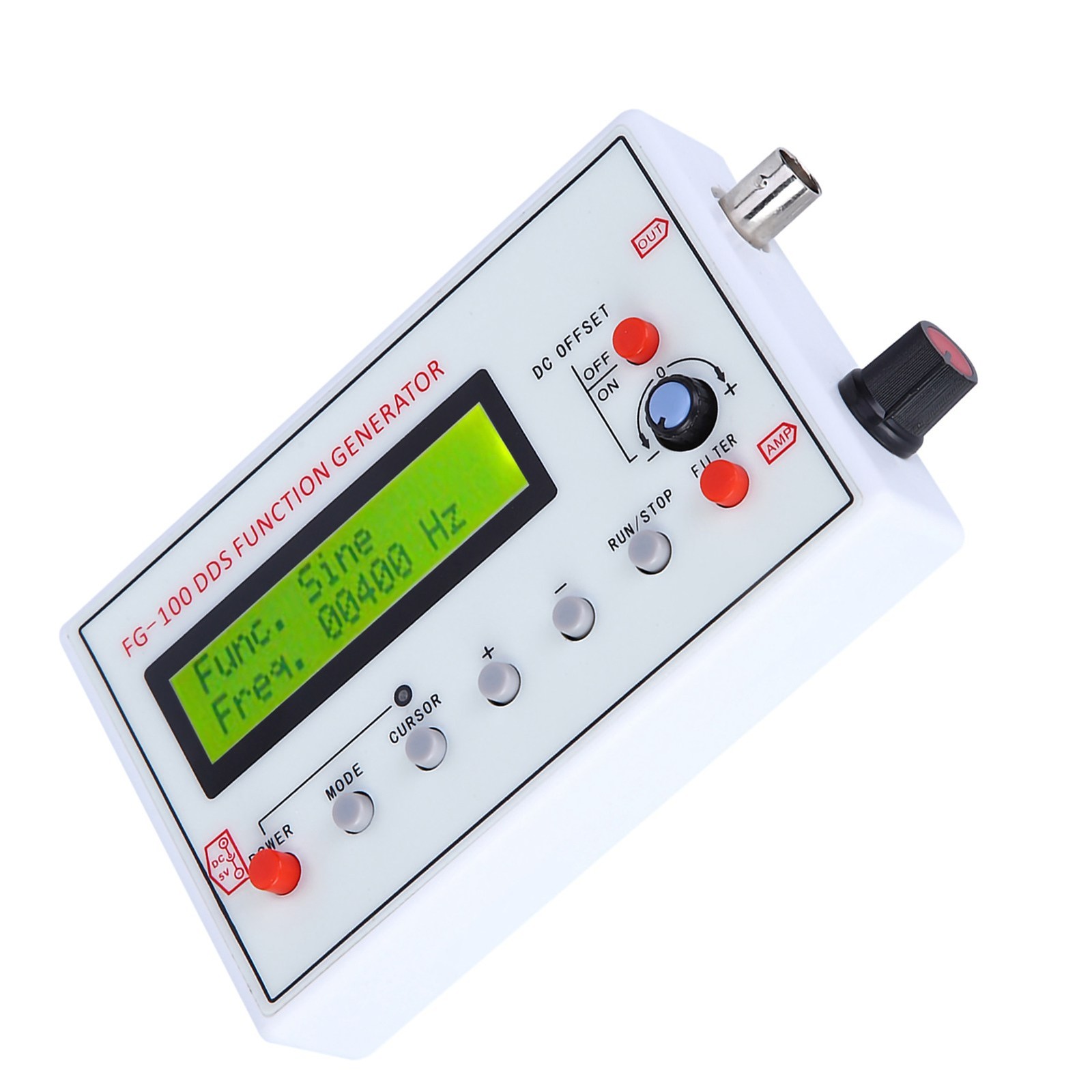 FG-100 DDS Function Generator Sine 1Hz-500KHz Counter Signal Source