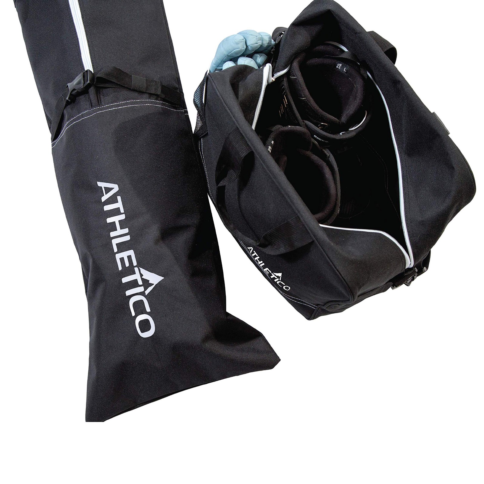 Athletico Ski Bag and Boot Combo - Large, Black with White Trim