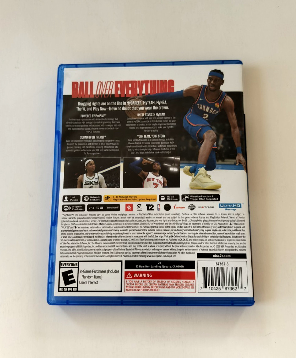 Replacement Case Only for NBA 2k26 PlayStation 5 PS5 AUTHENTIC
