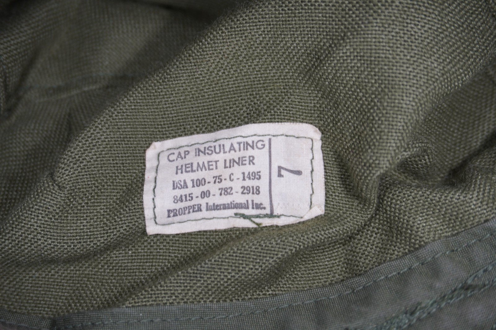 USA Army Cap Insulating Helmet Liner Propper Size 7