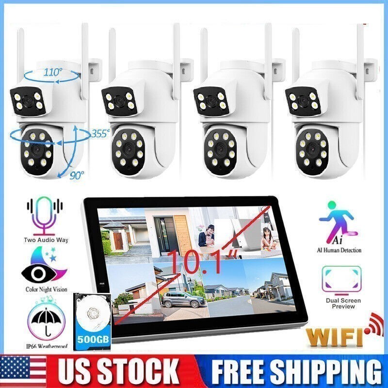 4MP Wireless CCTV Camera Security System Auto Track PTZ WiFi Surveillance Camera