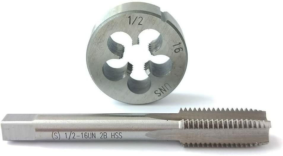1/2-16 Tap And Die Set, UNS Machine Thread Tap And UNS Round Thread Die Right
