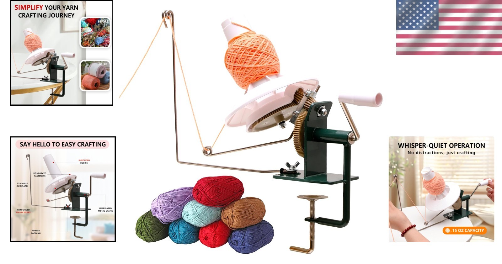 Efficient Yarn Cake Maker 15oz Capacity Dark Green for Neat Yarn Organization