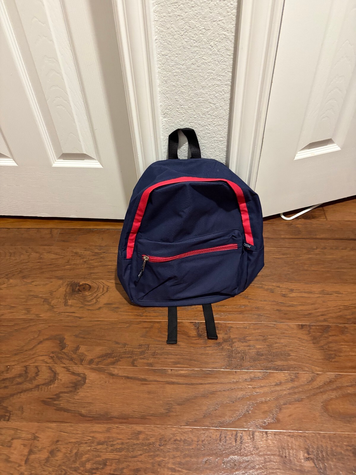 Navy Blue and Red  DSW Small Backpack with Reusable Patch Set