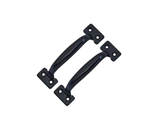 Door Pull, 6-1/2", Steel, Black Coated, Made in Taiwan 2 Pack Black (6-1/2")