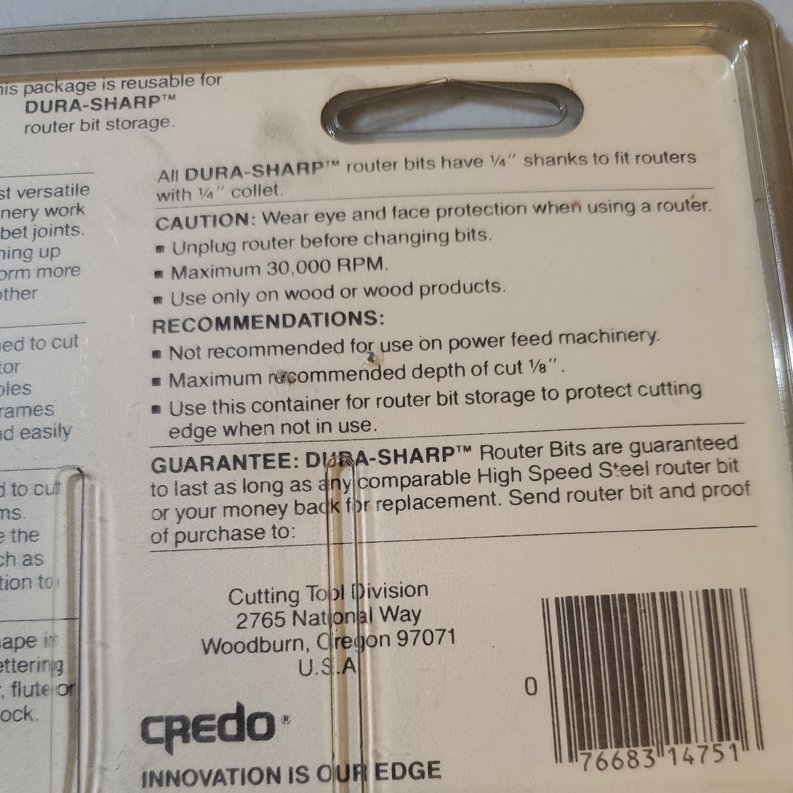 CREDO 14751 Dura-Sharp 5 Pc Router Bit Set General Purpose Assortment