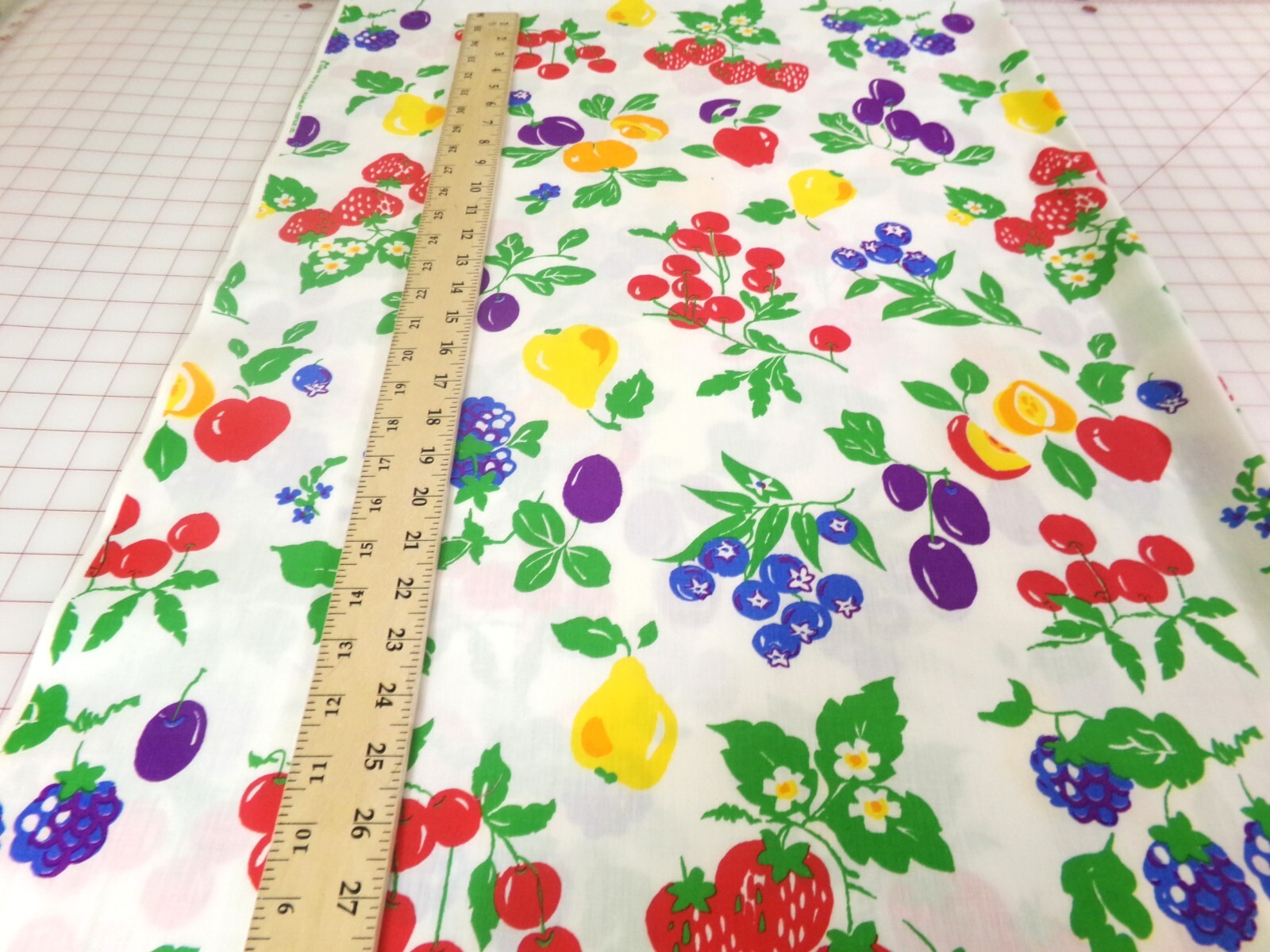 Fruit Fabric by Leon B Rossenblatt. Large Pattern. 36x44. See Note. O24-1063