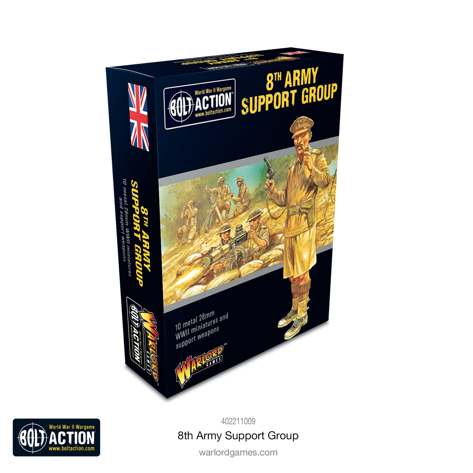 8th Army Support Group (HQ, Mortar MMG) Bolt Action Warlord
