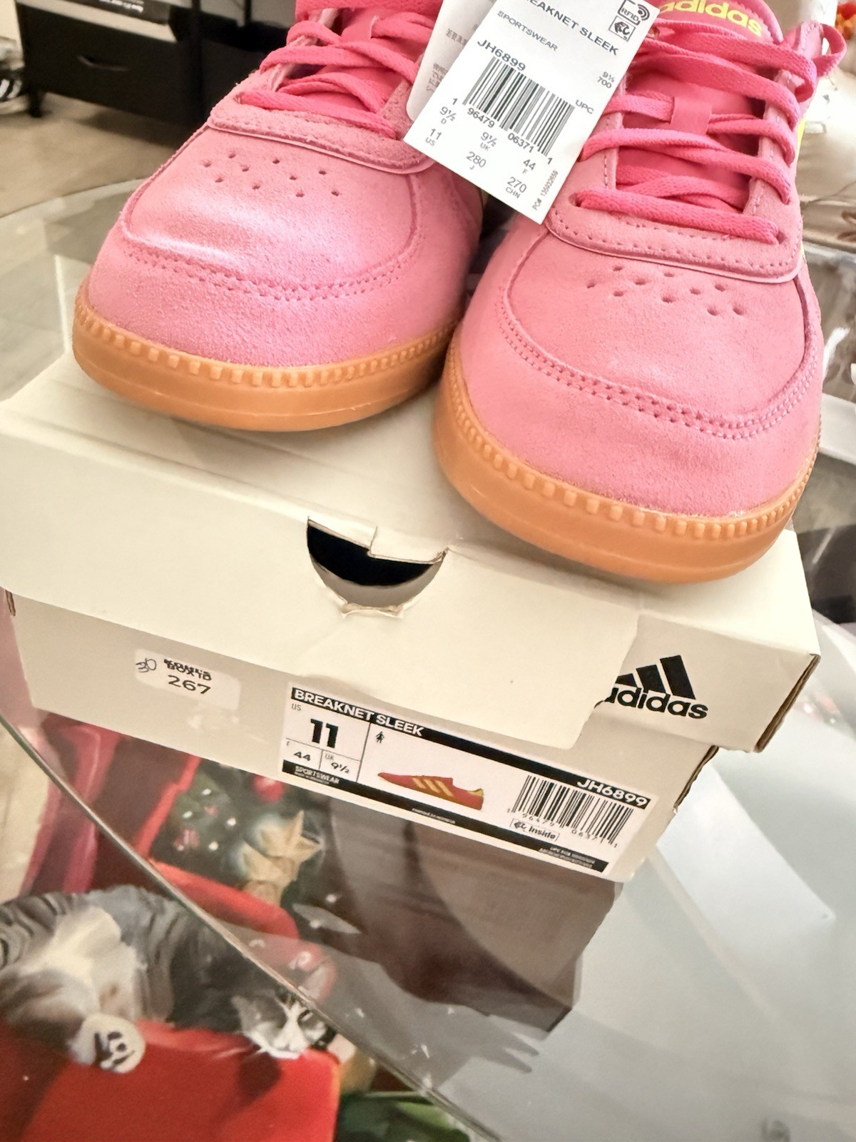 adidas Breaknet Sleek size11 Pink Yellow Gum Men's Low Top Athletic Sneaker2024