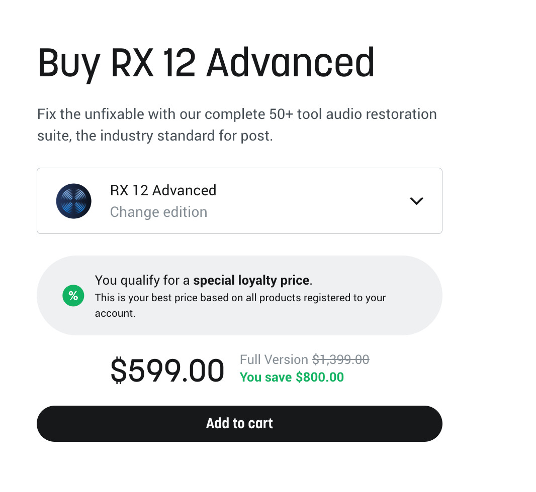 Izotope RX 12 (Buy my Loyalty Discount)
