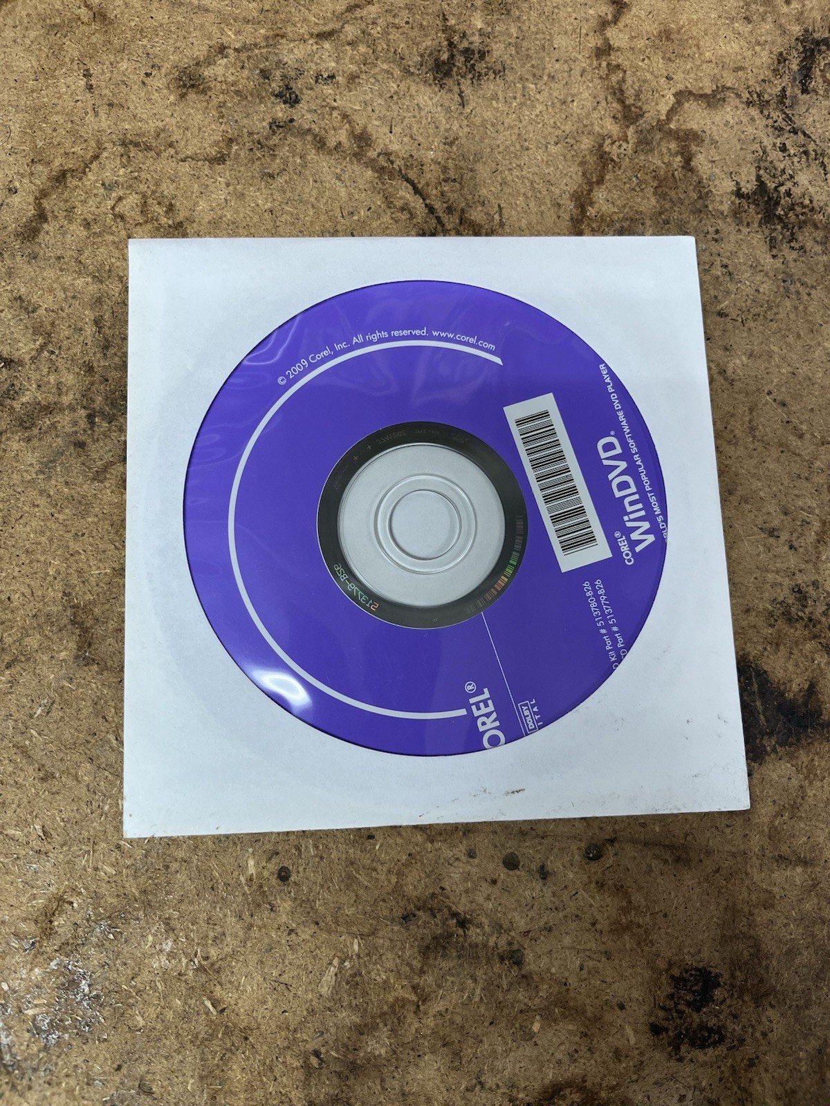 Corel WinDVD Software CD-ROM Disc & Sleeve Player CD 2009 Installation Replace