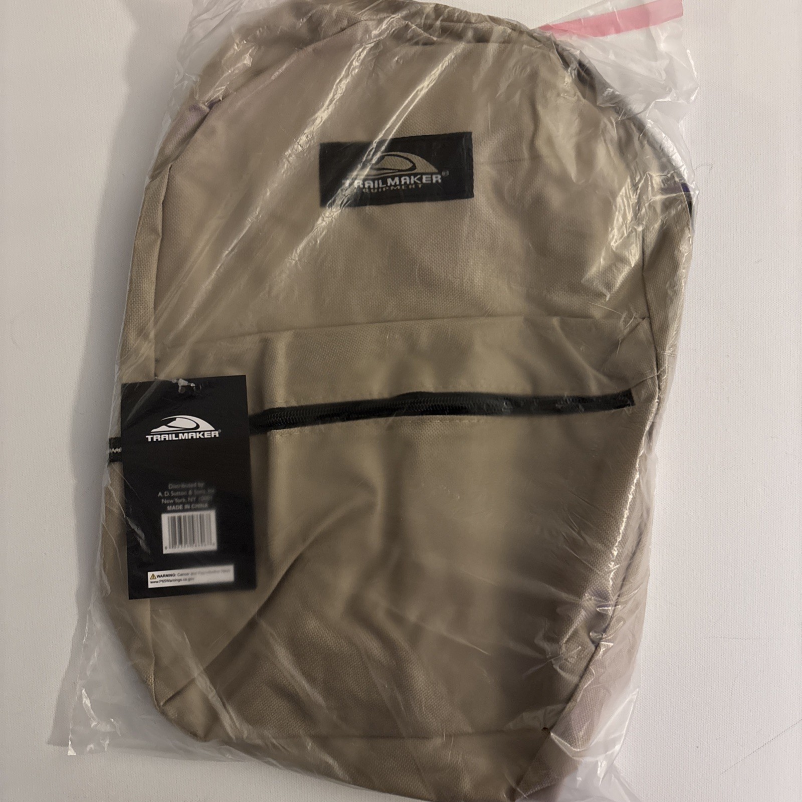 Trail maker Classic 17" Backpack with Adjustable Padded Shoulder Straps -Beige