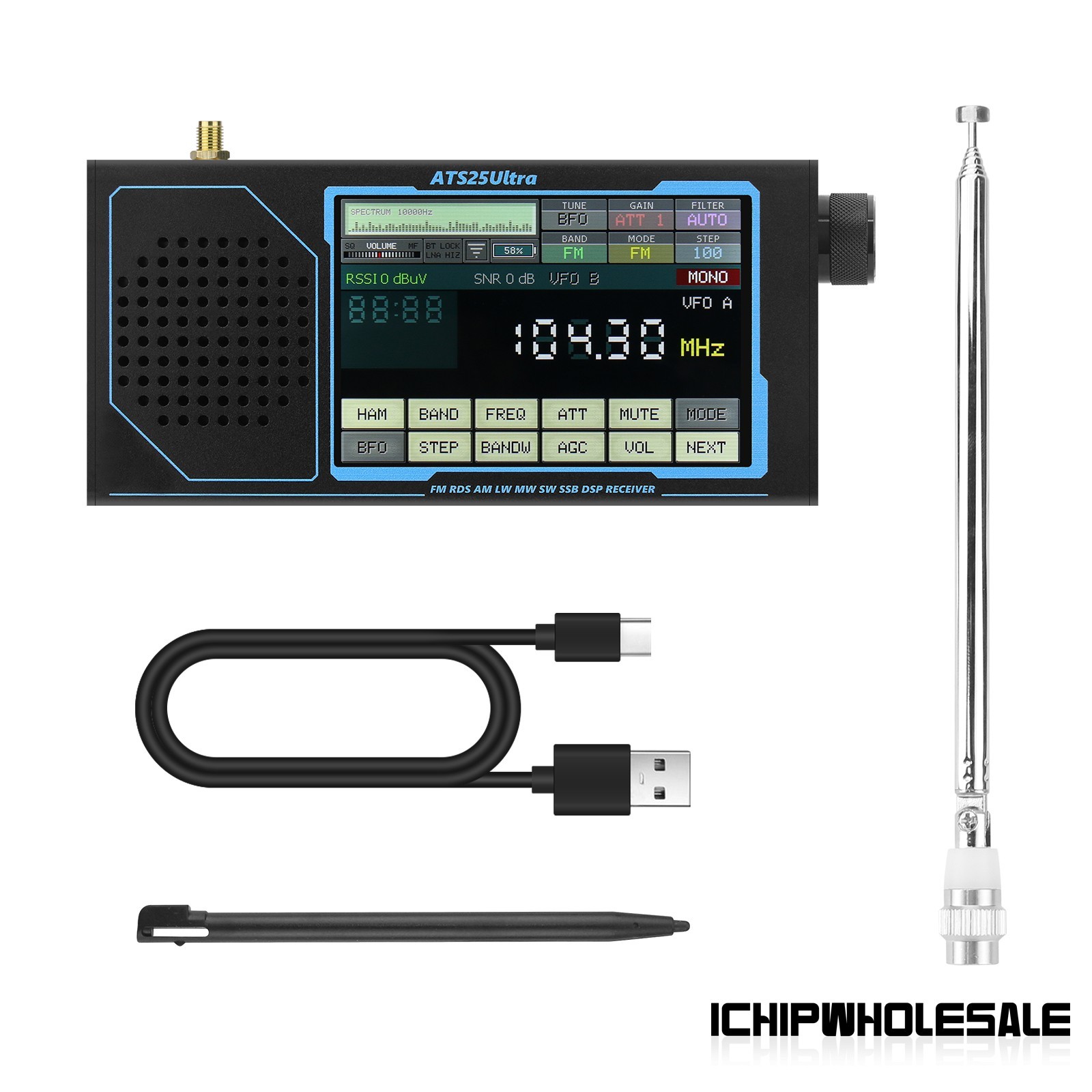 HamGeek ATS25 ULTRA FM SW SSB MW LW AIR SDR Receiver Aviation Band Receiver WiFi