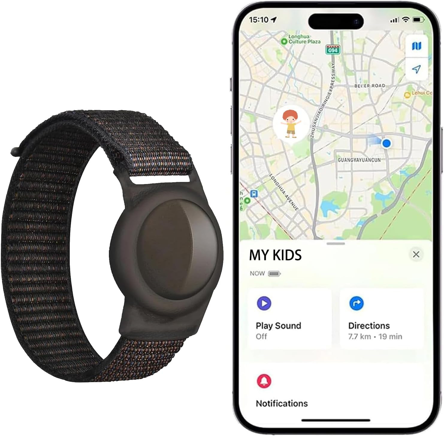 GPS Tracker for Kids (iOS Only) iOS Only Real Time Mini Locator Watch Band for T