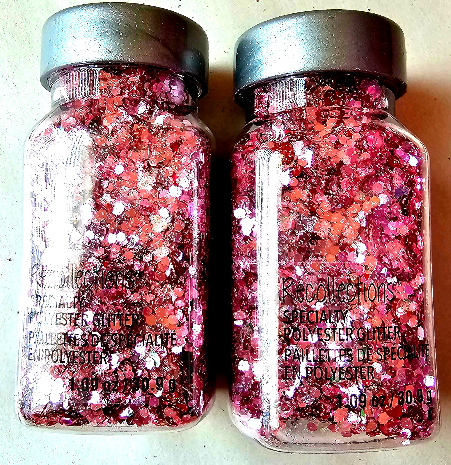 Recollections Glitter Queen of Hearts Set of 2 Pink DIY Resin Nail Art Tumblers