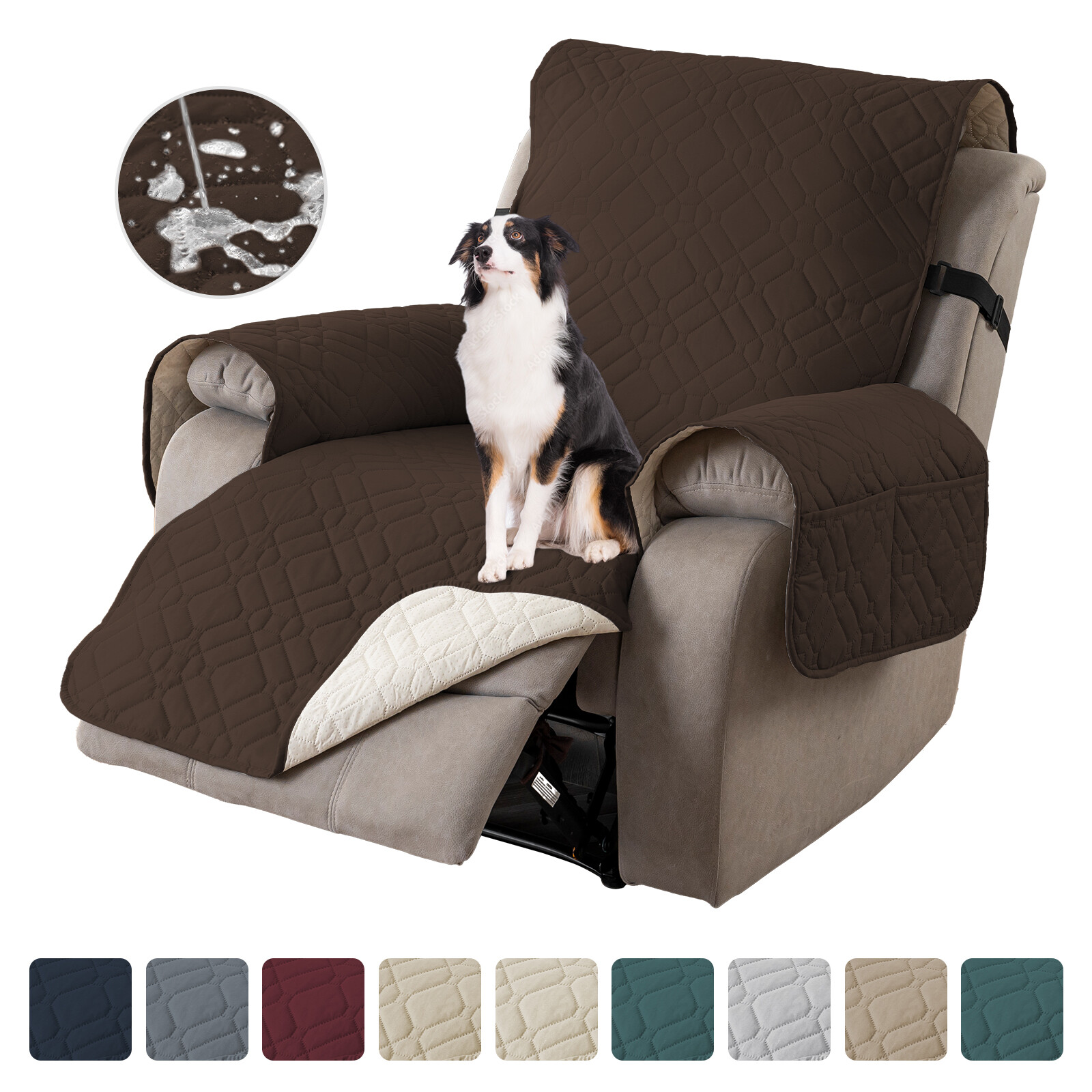 100% Waterproof Non Slip Recliner Chair Cover Slipcover Recliner Chair 23inch