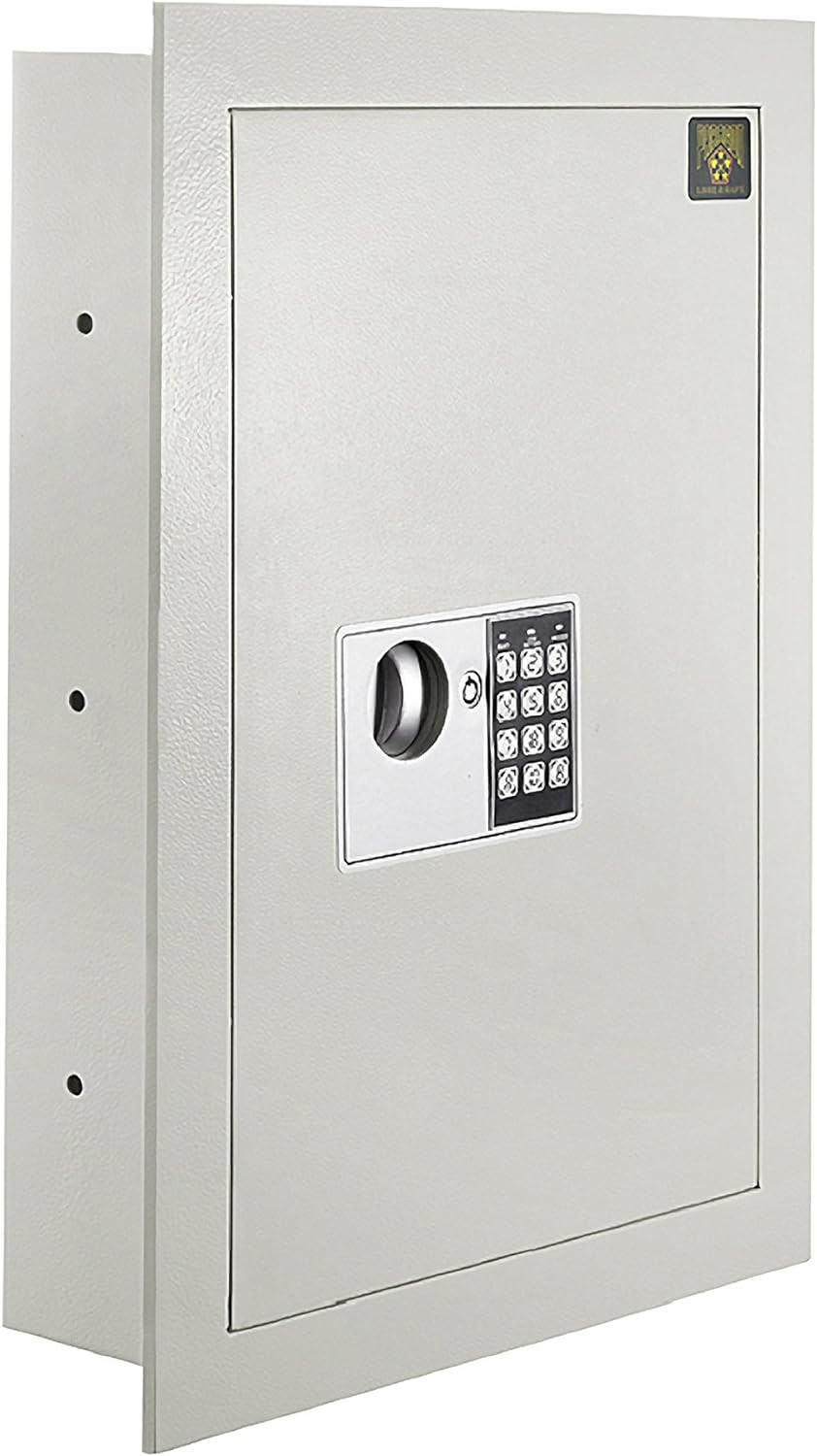 In-Wall Safe with Electronic Keypad and 2 Manual Override Keys - Protect Money,