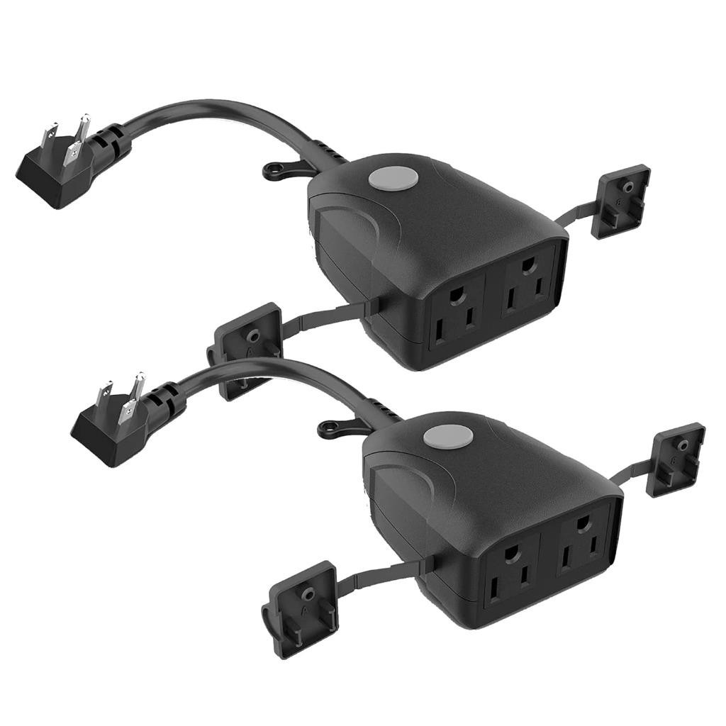 Feit Electric Dual Grounded Outlet Outdoor Smart Plugs Remote Access 2 Pack