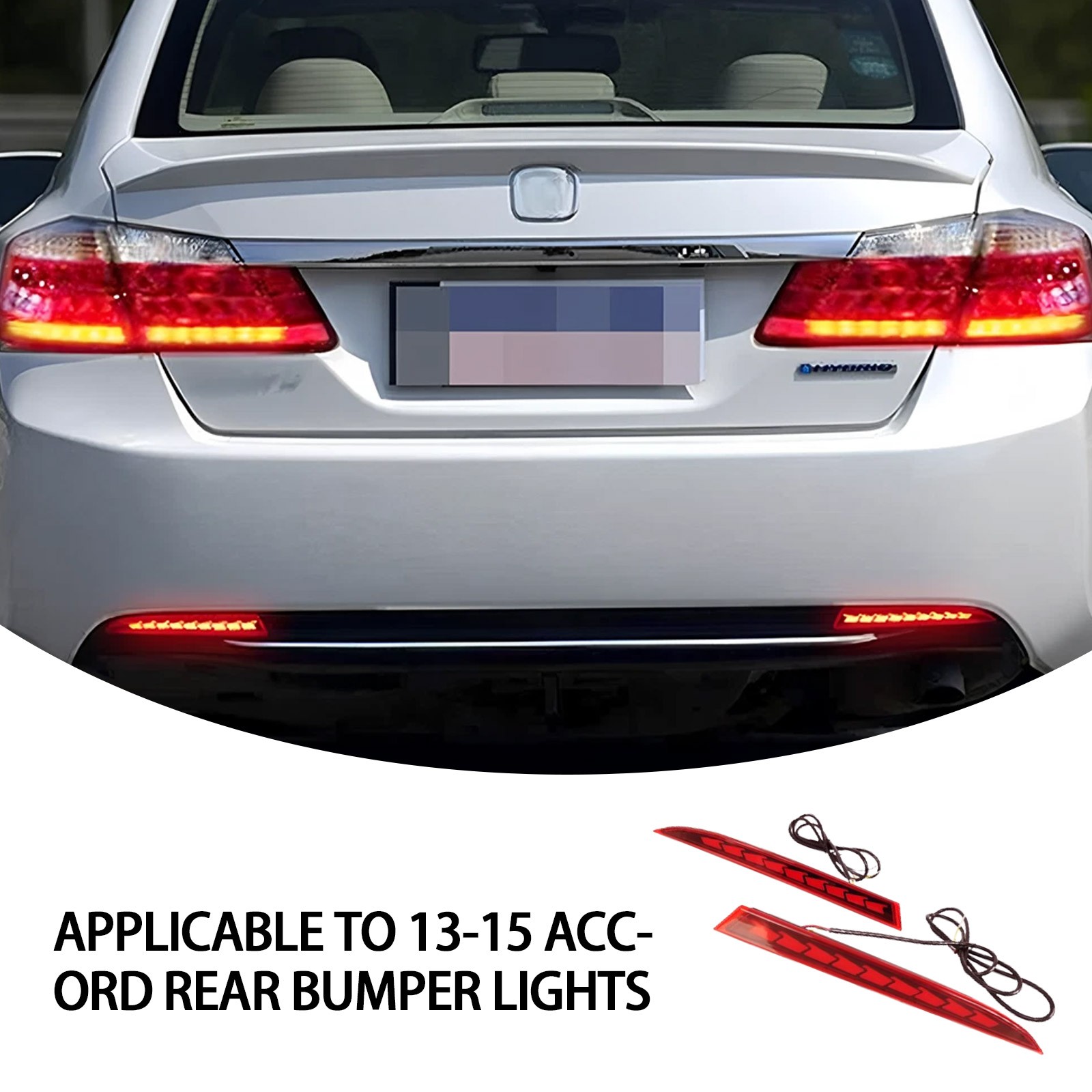 LED Rear Bumper Reflector Red Tail Brake Lights For 2013 2014 2015 Honda Accord