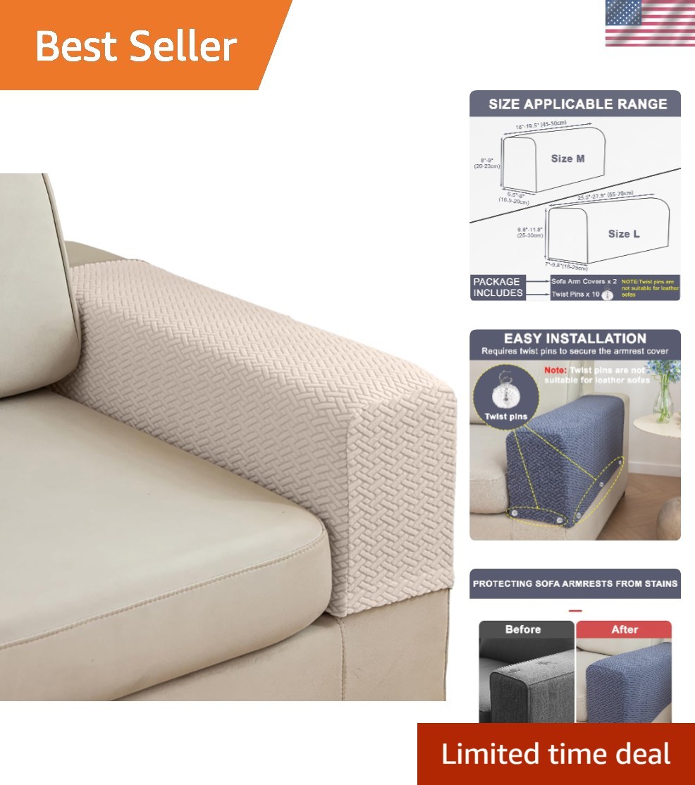 Versatile Armchair Covers Set of 2 in Cream Pink - Stain Resistant & Easy Care