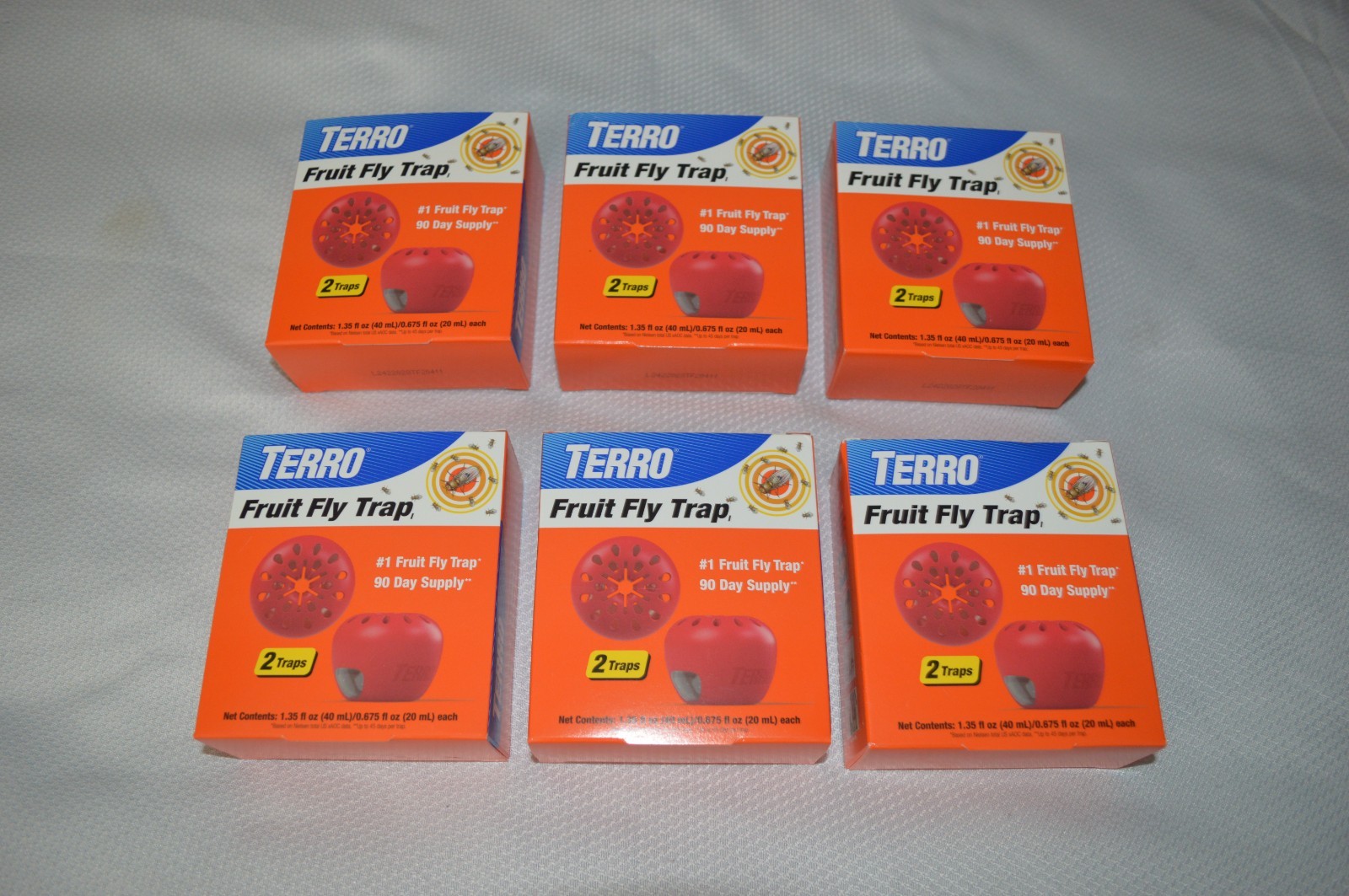 TERRO ~ FRUIT FLY TRAPS ~ #1 FRUIT FLY TRAP ~ 90 DAY SUPPLY ~ 2 TRAPS PER BOX