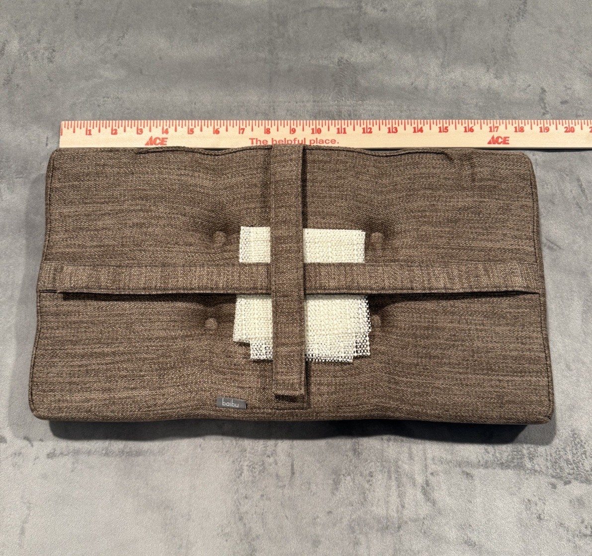 Baibu Set Of 2 Brown Bench Stool Cushions Rectangular With Straps