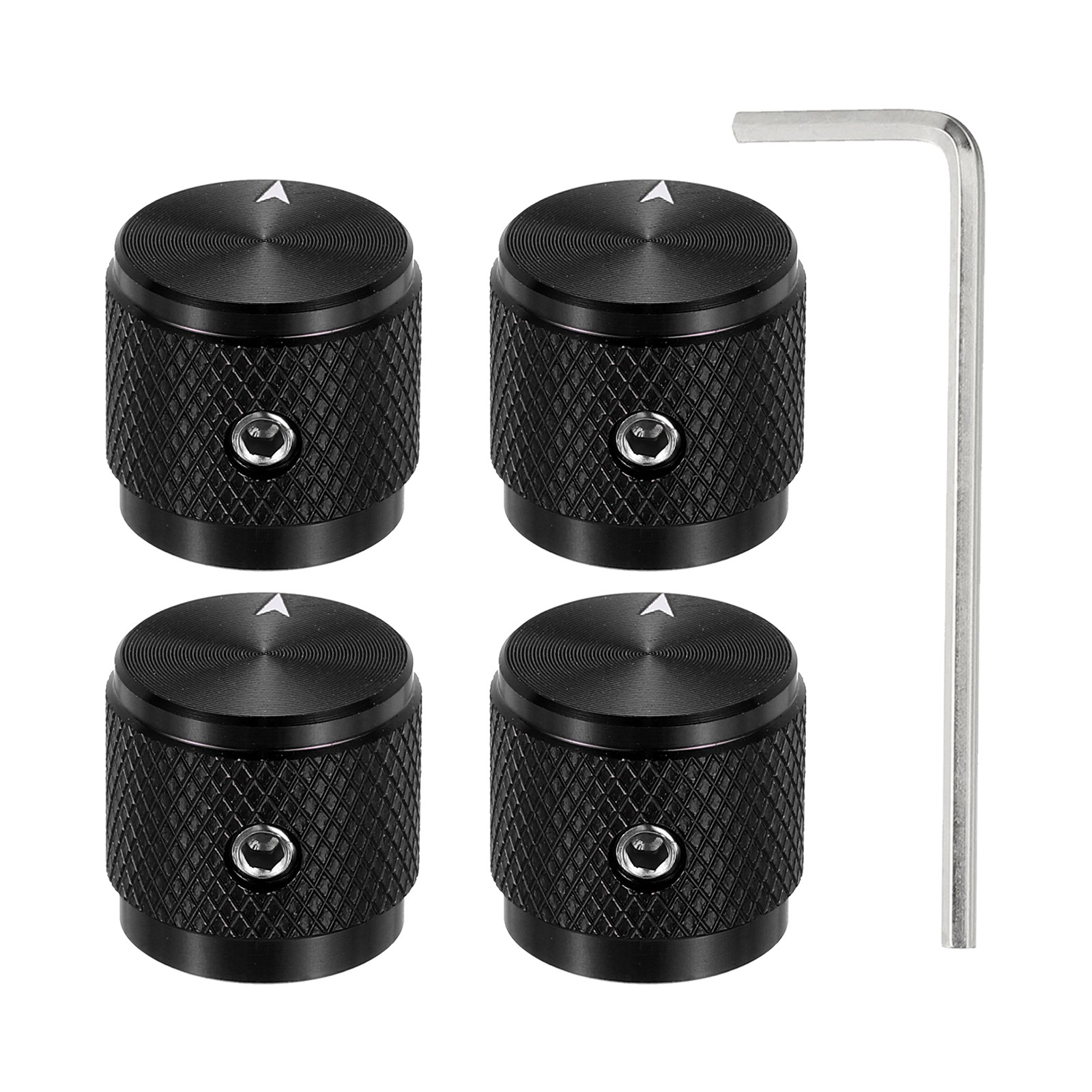 4 x Aluminium Potentiometer Knobs 1/4" Universal Volume Tone Control 5/8" Black