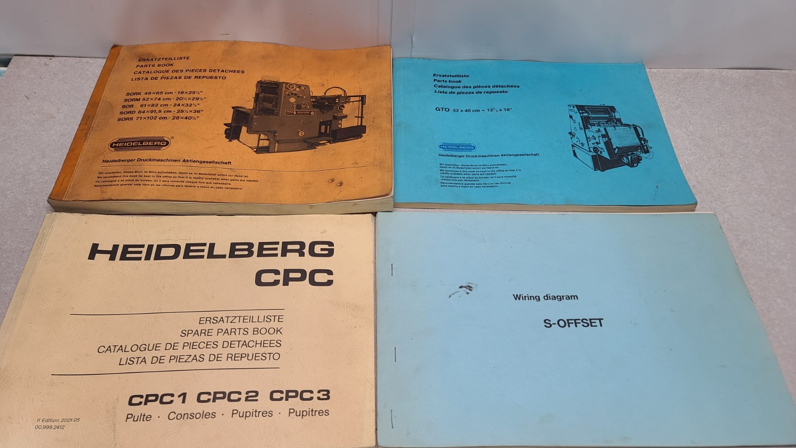 Parts Book Original Heidelberg Machine Lot Of 4