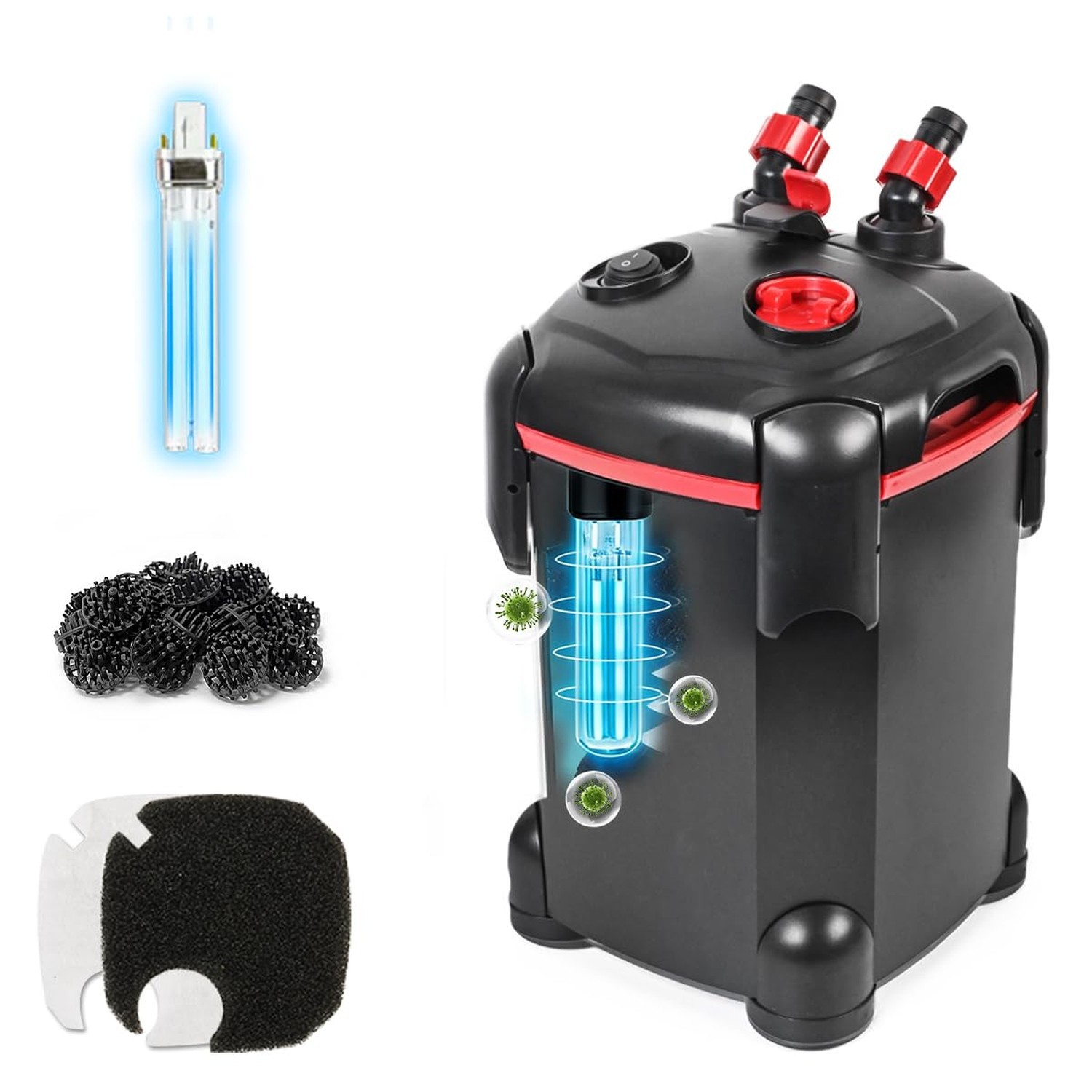 Canister Filter, External Aquarium Filter Ultra-Quiet Water Circulation Clean...